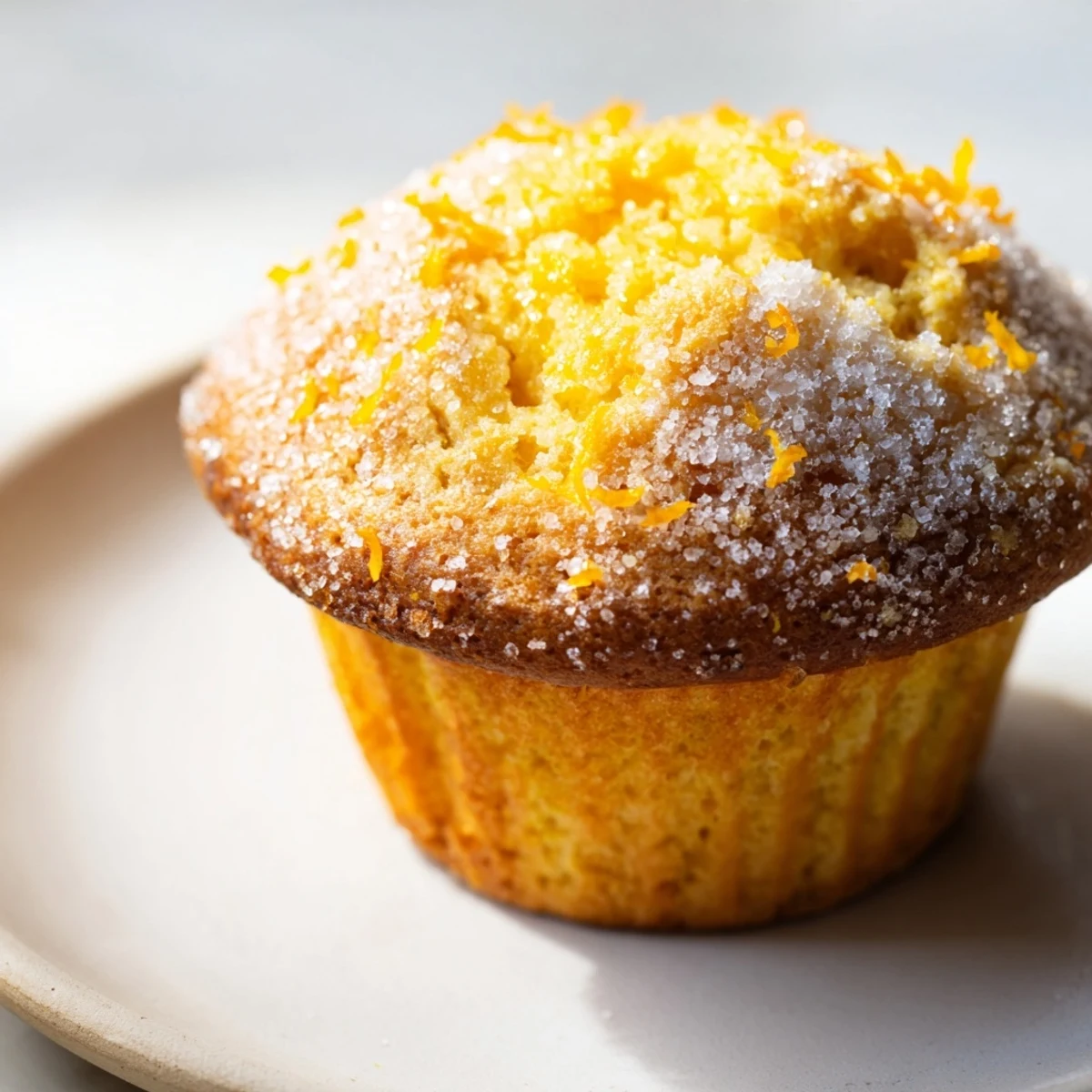 Golden, fluffy Simple Sweet Lemon Zest Muffins, perfect for brunch with a delicate, sweet crumb.