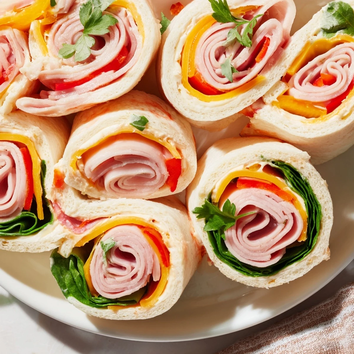 Freshly made star-shaped Party Sandwiches, a fun appetizer filled with deli meats and cheeses.