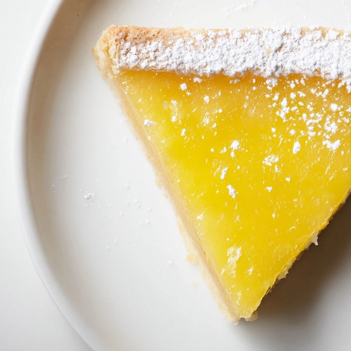 Golden, triangular lemon bars dusted with powdered sugar, ready to be enjoyed as a refreshing dessert.