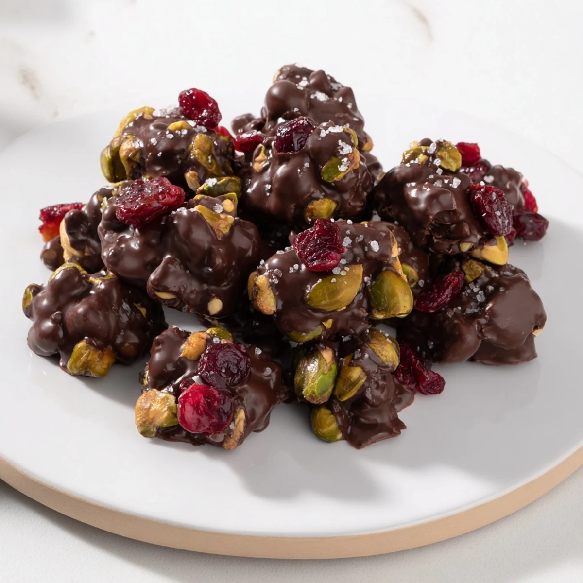 These crunchy pistachio and dried cranberry clusters are easy to make, a flavorful treat!