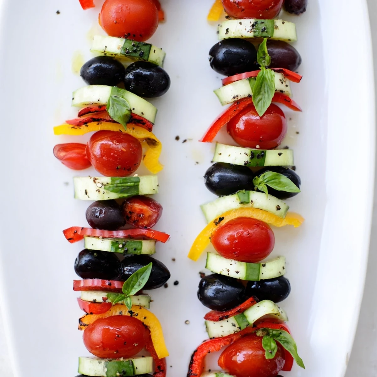 A visually appealing Double Helix Genetic Code, served with fresh basil and gluten-free crackers.