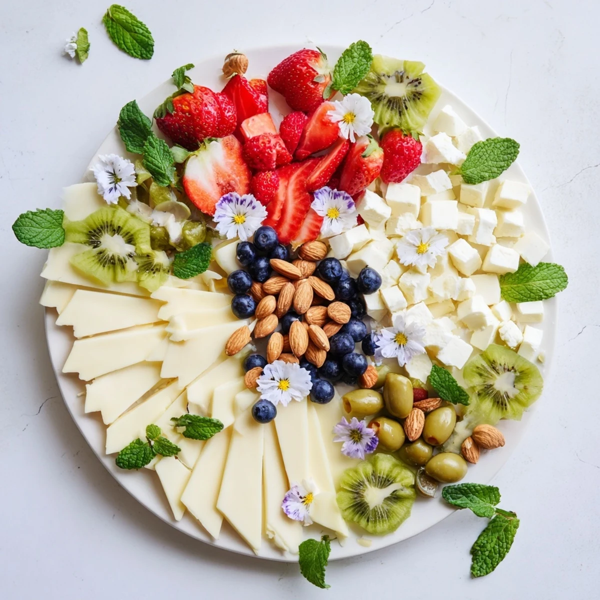 Bright, colorful Negative Space Puzzle, where creative shapes are formed with fresh ingredients and visually stunning.