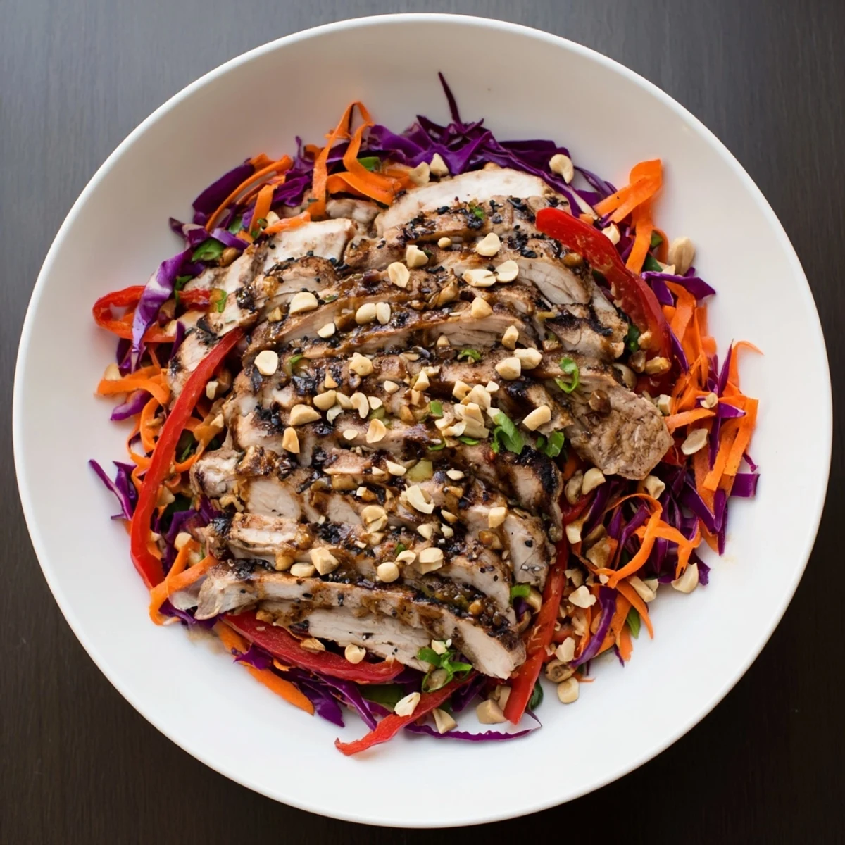 Fresh, vibrant Carrot Ribbon and Chicken Slaw showcasing ribbons of carrot and juicy chicken for a light meal.