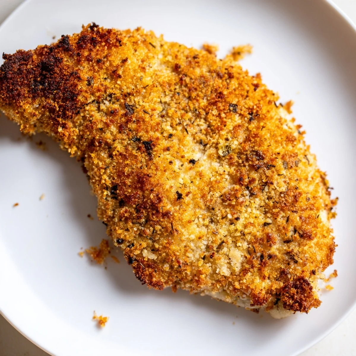 Golden, crispy air fryer chicken cutlets, perfectly cooked and ready to serve with a squeeze of lemon.