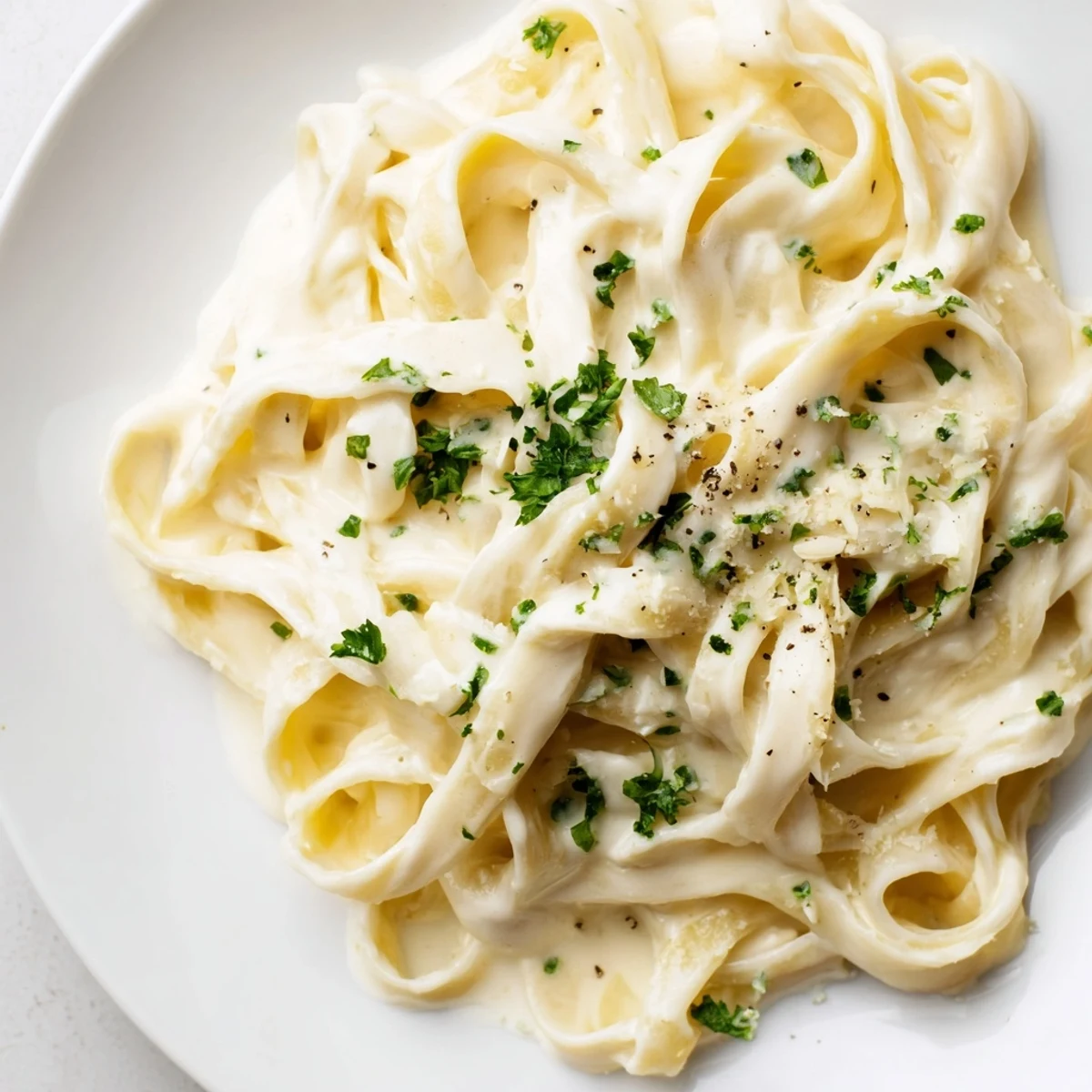 A quick, easy Pasta Alfredo Cottage Hack recipe, a vegetarian Italian-American dinner, ready in under 30 minutes.