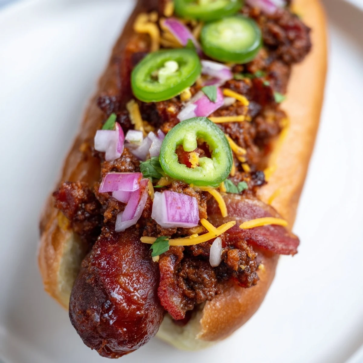 Savory ground beef swaddles the hot dogs, baked until delicious, presented in warm buns, ready to enjoy.