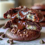 ALT image text: Decadent dark chocolate vanilla cookies with rich cocoa flavor and white chocolate swirls, inspired by Shadow Milk Cookie.