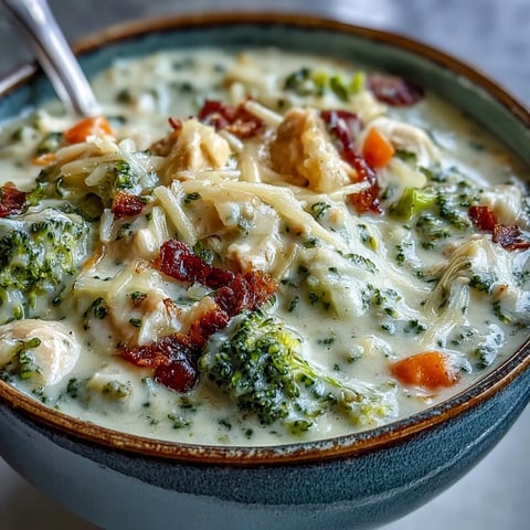 Creamy Best Chicken Broccoli Cheddar Soup with shredded chicken, tender broccoli, and melted cheddar in a rustic bowl, topped with fresh herbs and served beside crusty bread.