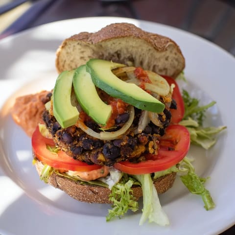 Zesty Black Bean Burgers Avocado