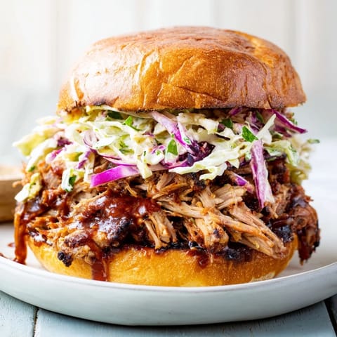 Smoky fire-kissed edges on juicy, tender Fire-Kissed BBQ Pulled Pork Sandwiches, ready for a hearty meal.