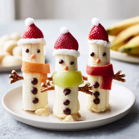 Banana Peanut Butter Snowmen #38