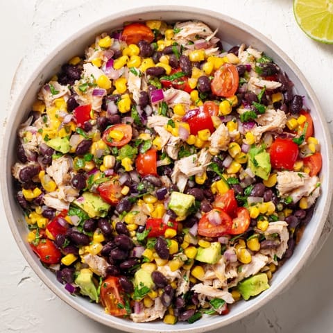 Fresh, vibrant Dense Southwestern Bean Salad, perfect as a protein-packed side for any meal.