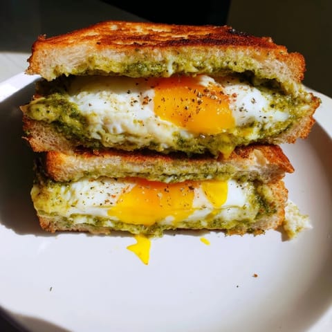Pesto Egg Grilled Cheese