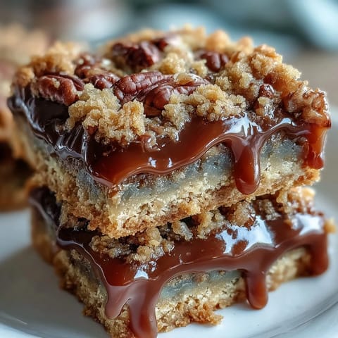 Sweet and Chewy Turtle Bars