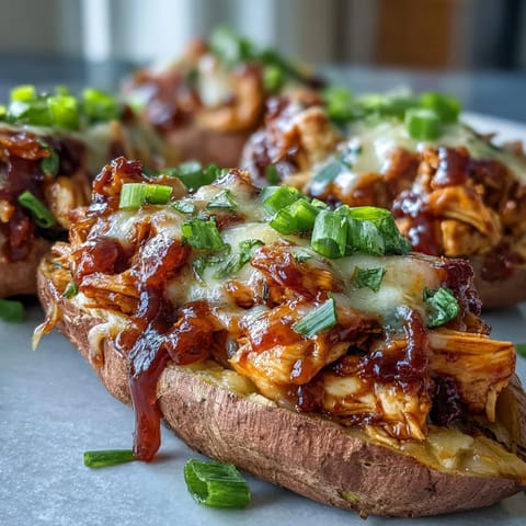 Honey BBQ Chicken Stuffed Sweet Potatoes