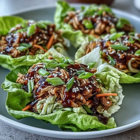 Savory turkey noodles and fresh veggies nestled in crisp butter lettuce leaves for Potsticker Noodle Lettuce Cups