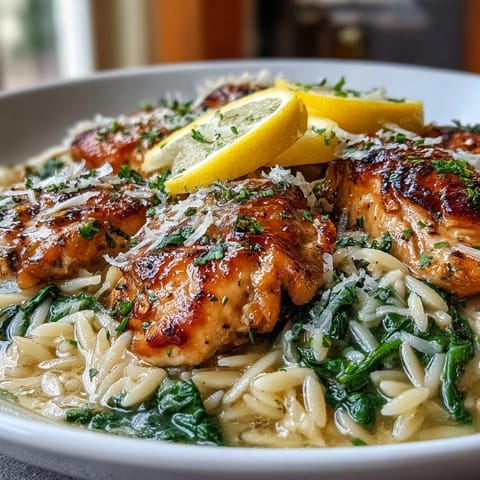 Lemon Garlic Chicken Orzo