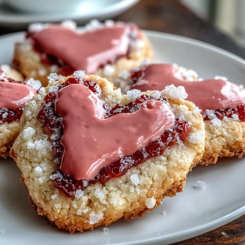 Valentine sugar cookies strawberry icing