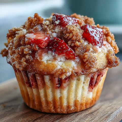 Strawberry Muffins Crumble Top
