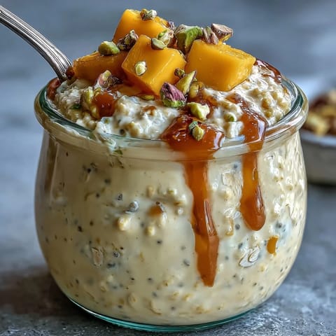 Mango Lassi Overnight Oats #374