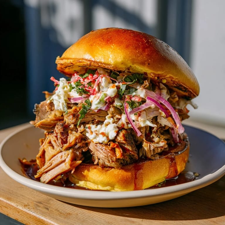 Imagine tender, flavorful Fire-Kissed BBQ Pulled Pork Sandwiches, seasoned with smoky spice and fresh herbs.