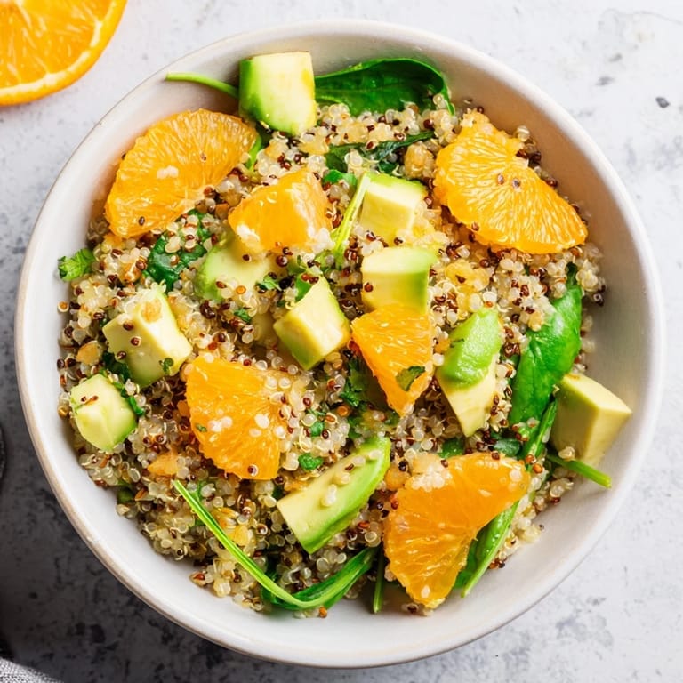 This beautiful Fresh Citrus & Avocado Quinoa Bowl features colorful citrus and is perfect for a light meal.
