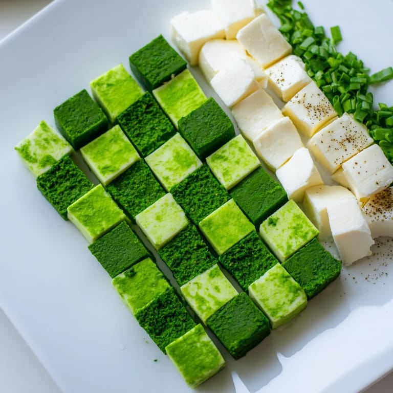 Enjoy this refreshing Checkerboard Garden, perfectly crafted with flavorful cheese and bright, herbaceous elements.