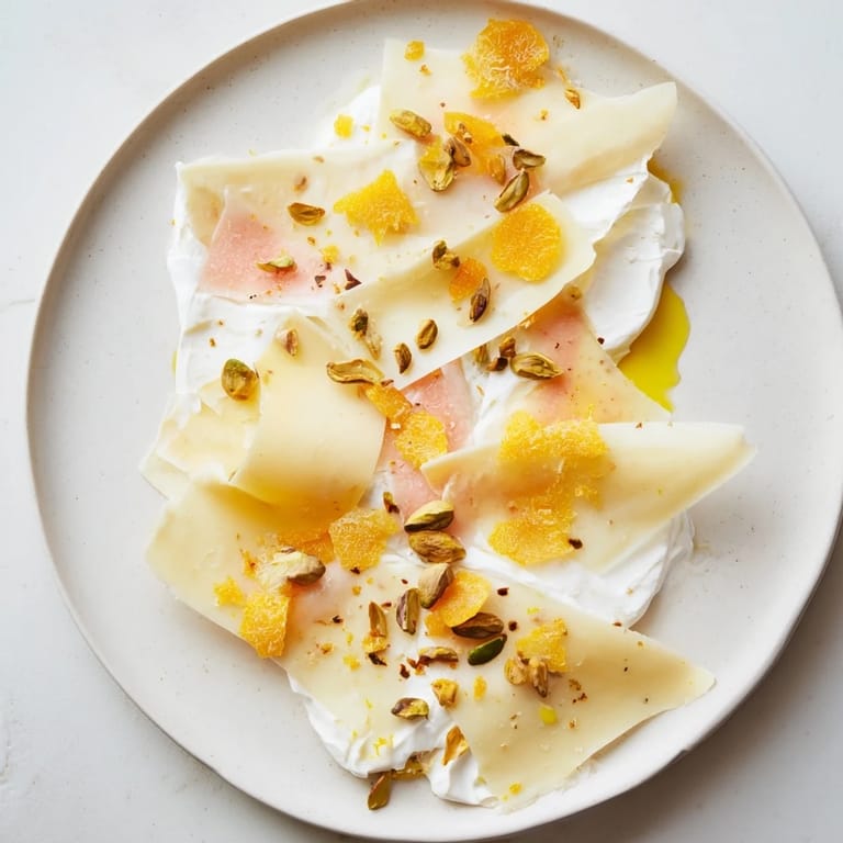 Imagine The Saffron Silk: A visually stunning cheese board with saffron-kissed brie alongside crunchy crackers and fruit.