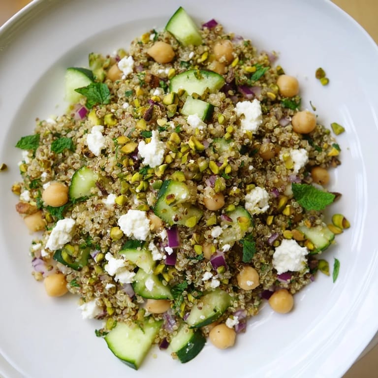 Delicious Jennifer Aniston Salad: enjoy a healthy Mediterranean-inspired meal featuring chickpeas and fresh mint.