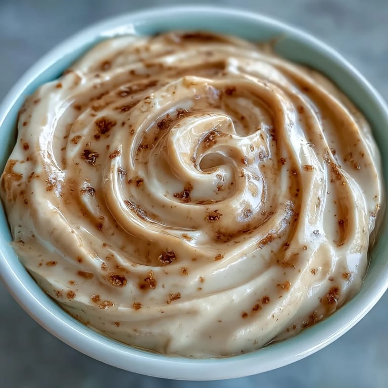 Chilled Hojicha Pudding dessert served in a clear glass topped with cocoa powder.