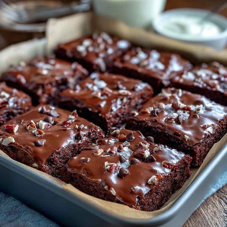 Fudgy Greek Yogurt Brownies on a cooling rack, dusted with cocoa powder, made with healthy ingredients for a guilt-free dessert.