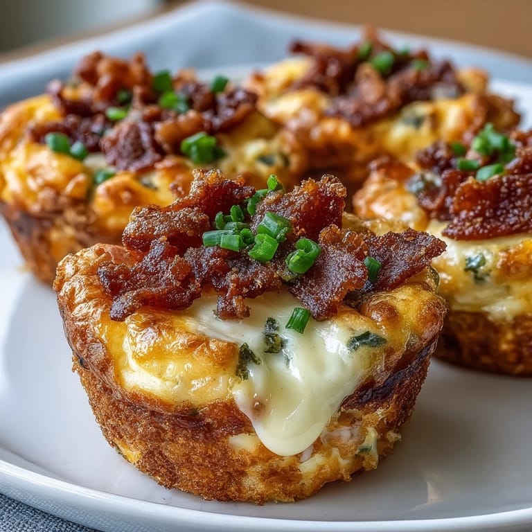 Savory Ranch & Cheddar Egg Muffin Cups garnished with chopped green onions, sitting on a rustic wooden board, ideal for a healthy, protein-packed meal prep breakfast or brunch.