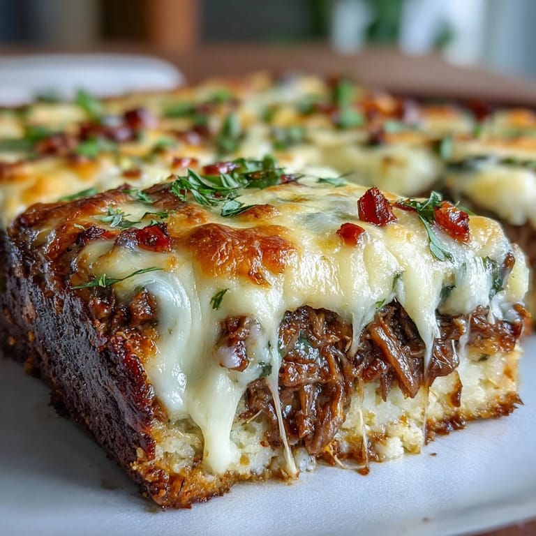 Low-carb Philly cheesesteak casserole with creamy cheese, tender steak, and roasted peppers baked until bubbly and golden.