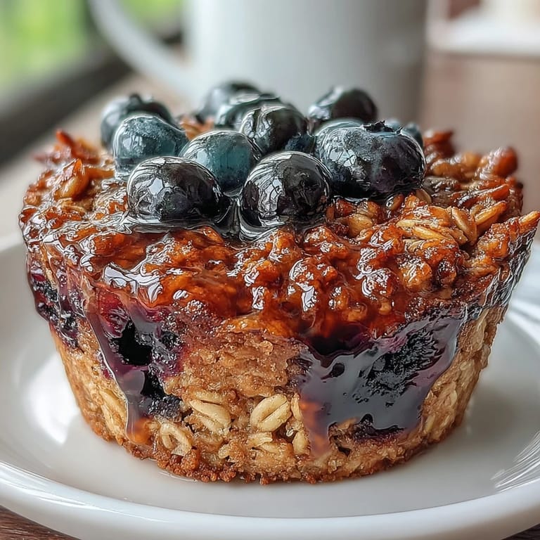 Golden-baked lemon blueberry oatmeal cups, perfect for a quick, healthy morning snack or brunch.