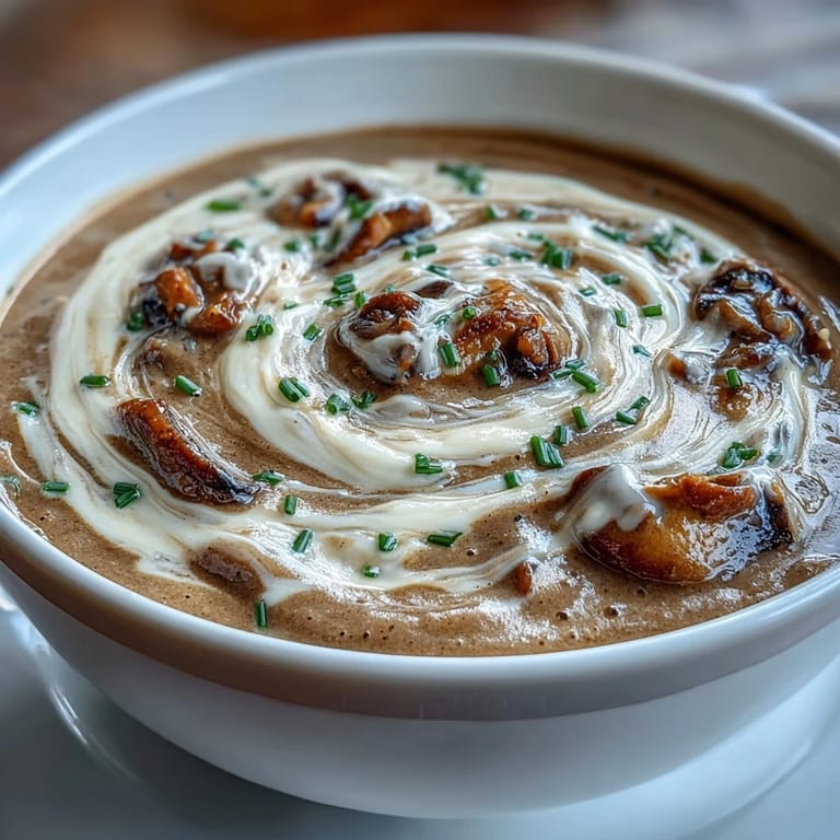 Velvety mushroom soup infused with aromatic cardamom, finished with a touch of cream for a rich and comforting vegetarian dish.  