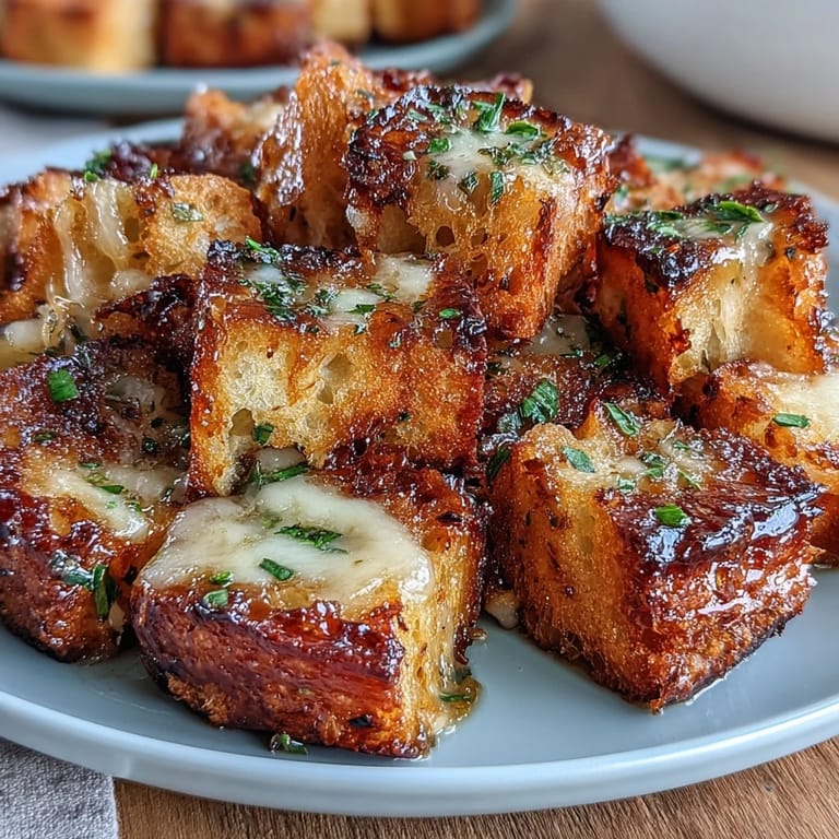 Savory sourdough bread cubes tossed in garlic, herbs, and olive oil, oven-toasted until golden and delicious.