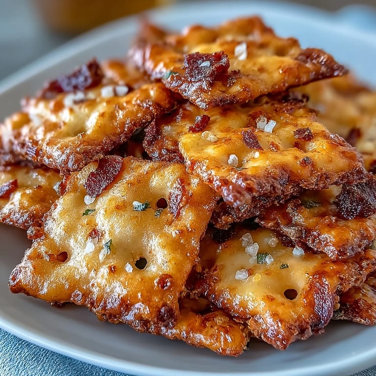 Spicy homemade crackers featuring tangy sourdough, jalapeño, and smoked paprika, offering a crunchy, cheesy bite with every mouthful.