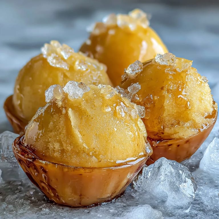 Smooth, icy limoncello sorbet with vibrant lemon flavor, perfect as a light palate cleanser after a rich Italian meal.  