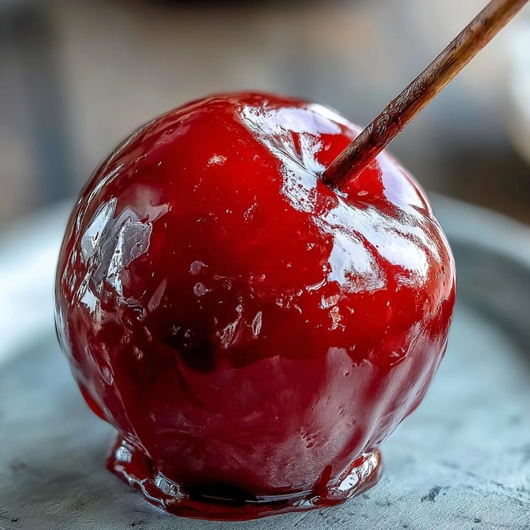 Eight vibrant red candy apples with wooden sticks, ready to delight guests at any celebration.