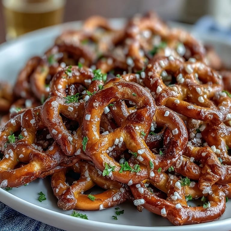 Crunchy pretzel shamrocks dipped in vibrant green candy coating and decorated with festive sprinkles for a fun holiday treat.