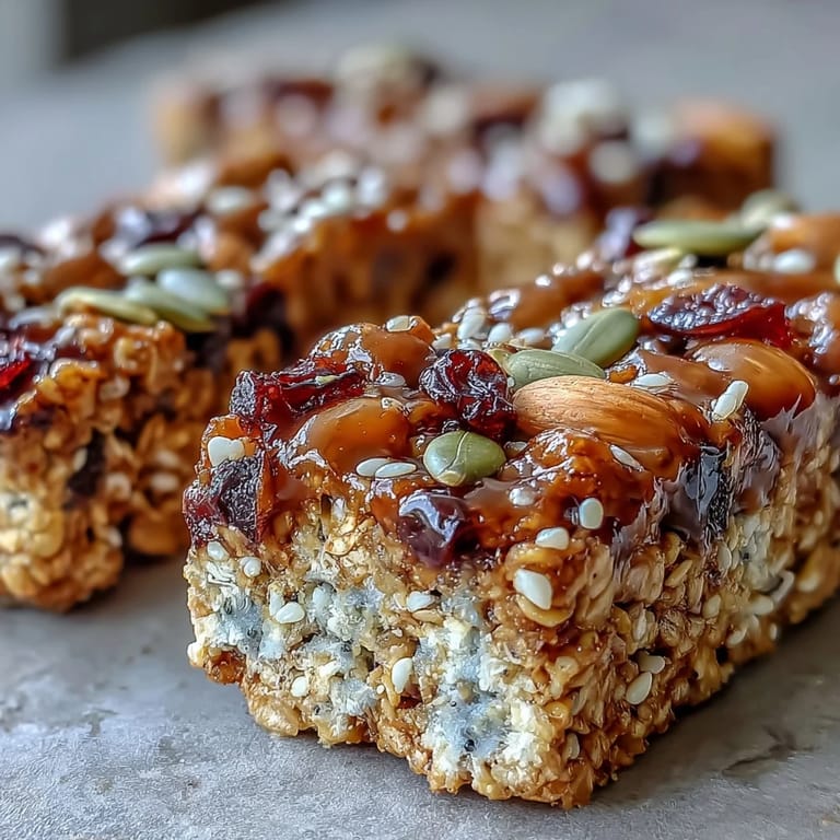 Wholesome oat and seed granola bars sweetened with honey, perfect for a healthy snack or quick breakfast on the go.