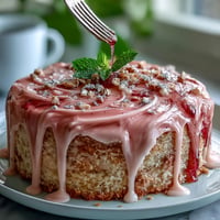 Bridal Shower Rosé Velvet Cake features delicate pink frosting and stunning gold drip.